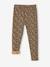 Leggings Lined in Polar Fleece for Girls BROWN LIGHT ALL OVER PRINTED+chocolate+dusky pink+printed grey - vertbaudet enfant 