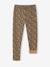 Leggings Lined in Polar Fleece for Girls BROWN LIGHT ALL OVER PRINTED+chocolate+dusky pink+printed grey - vertbaudet enfant 