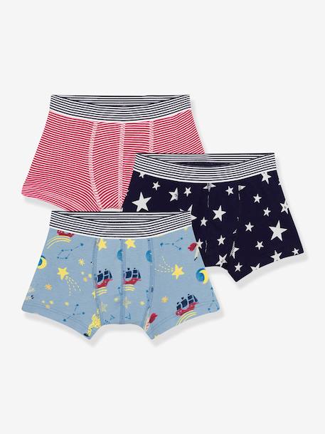 Pack of 3 Printed Cotton Boxers for Boys blue - vertbaudet enfant 
