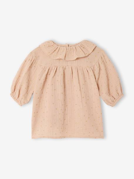 Starry Muslin Dress for Babies sand beige - vertbaudet enfant 
