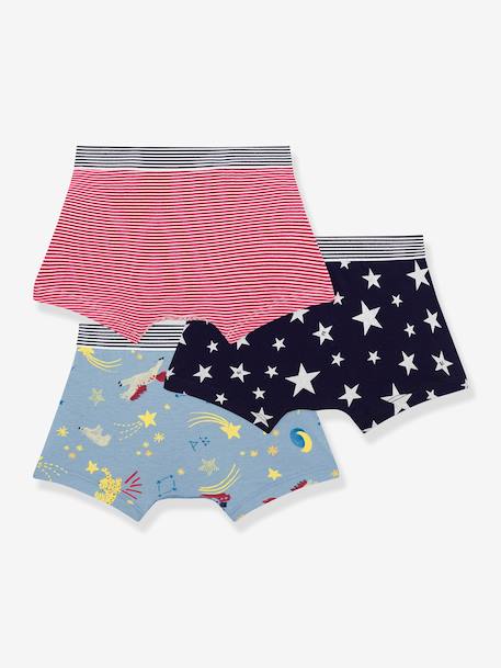 Pack of 3 Printed Cotton Boxers for Boys blue - vertbaudet enfant 