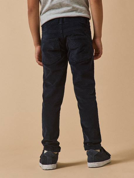 Velour Slim Fit Trousers for Boys, CYRILLUS 6399 - vertbaudet enfant 