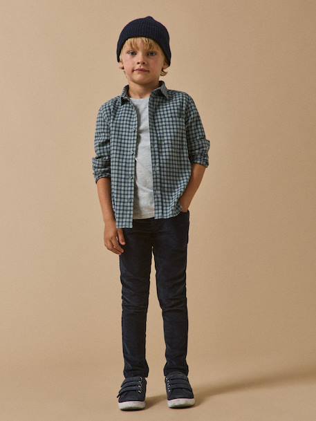 Velour Slim Fit Trousers for Boys, CYRILLUS 6399 - vertbaudet enfant 