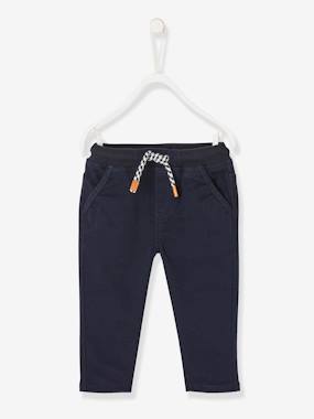 Lined Twill Trousers for Baby Boys  - vertbaudet enfant