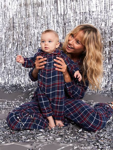 Pyjama femme flanelle noël capsule famille bordeaux - vertbaudet enfant 