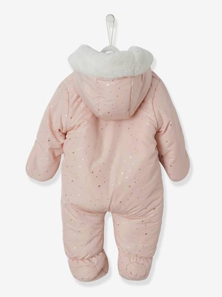Pramsuit with Full-Length Double Opening, for Babies night blue+Pink/Print - vertbaudet enfant 