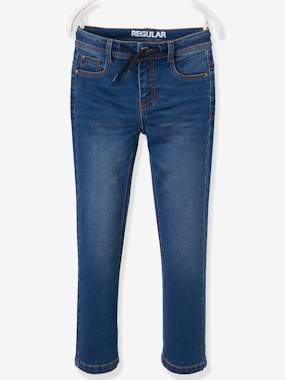 Boys-Jeans-Fleece Trousers for Boys, in Denim-Effect Fleece