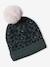 'Leopard' Beanie + Snood Set for Girls green - vertbaudet enfant 