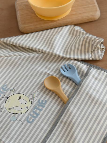 Apron bib for babies Tweety LONEY TUNES striped grey - vertbaudet enfant 