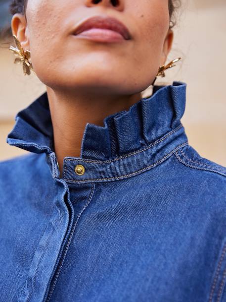 Smock-Style Denim Blouse for Women, Family Capsule Collection double stone - vertbaudet enfant 
