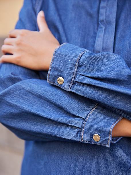 Smock-Style Denim Blouse for Women, Family Capsule Collection double stone - vertbaudet enfant 