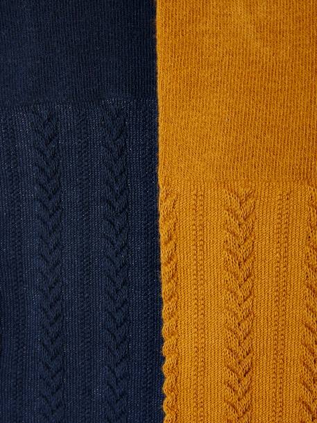 Pack of 2 Cable Knit Tights, for Girls Mustard - vertbaudet enfant 