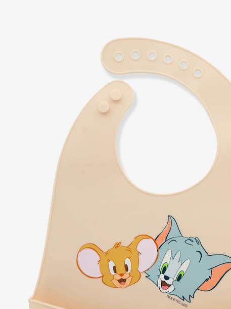 Tom and Jerry Silicone Bib for Babies, LOONEY TUNES beige - vertbaudet enfant 