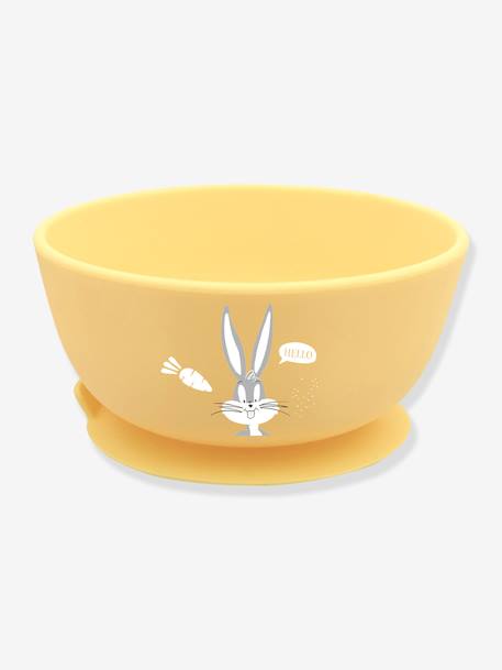 Bol antidérapant en silicone Bugs Bunny Looney Tunes jaune - vertbaudet enfant 