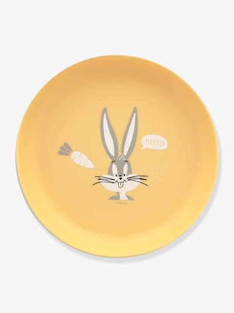 Assiette antidérapante en silicone Bugs Bunny Looney Tunes jaune - vertbaudet enfant 