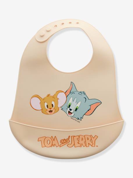 Tom and Jerry Silicone Bib for Babies, LOONEY TUNES beige - vertbaudet enfant 