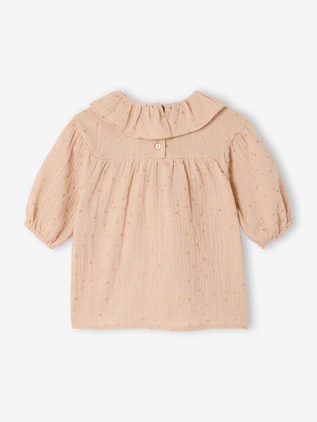 Starry Muslin Dress for Babies sand beige - vertbaudet enfant 