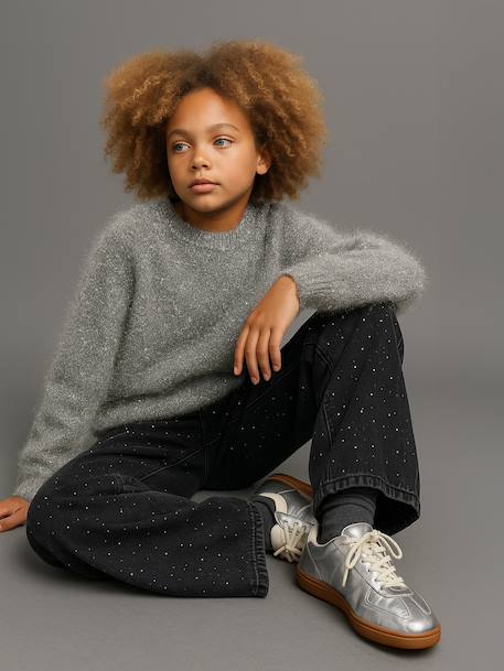 Fluffy Knit Christmas Jumper with Silvery Effect for Girls, JONEN silver - vertbaudet enfant 