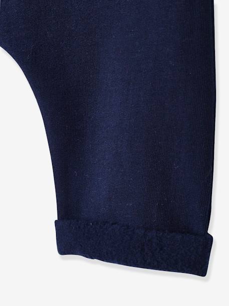 Trousers in Cotton Fleece, for Newborn Babies clay beige+Dark Blue+Light Grey - vertbaudet enfant 