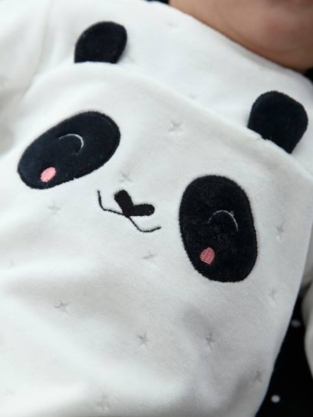 Pyjama bébé en velours ouverture pressionnée dos IVOIRE - vertbaudet enfant 