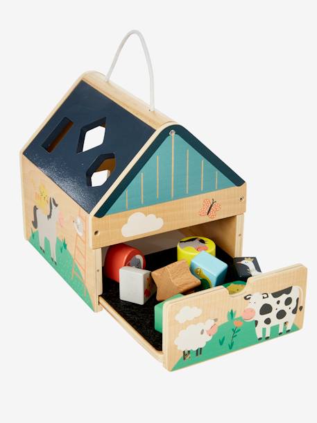 Maison des formes en bois FSC® multicolore+vert - vertbaudet enfant 