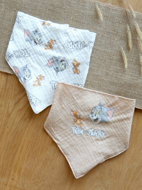 -Pack of 2 Tom and Jerry LONEY TUNES bandana bibs for babies in cotton muslin squares