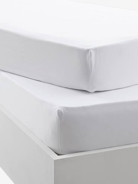 Pack of 2 Organic Collection Fitted Sheets White - vertbaudet enfant 