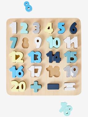 Jouet-Jeux éducatifs-Lire, écrire, compter et heure-Puzzle des chiffres en bois FSC®