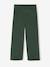 Girls' wide leggings lined with fleece knit emerald green+navy blue - vertbaudet enfant 