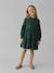 Robe fille en gaze de coton imprimée pois irisés prune+vert sapin+vert sauge - vertbaudet enfant 