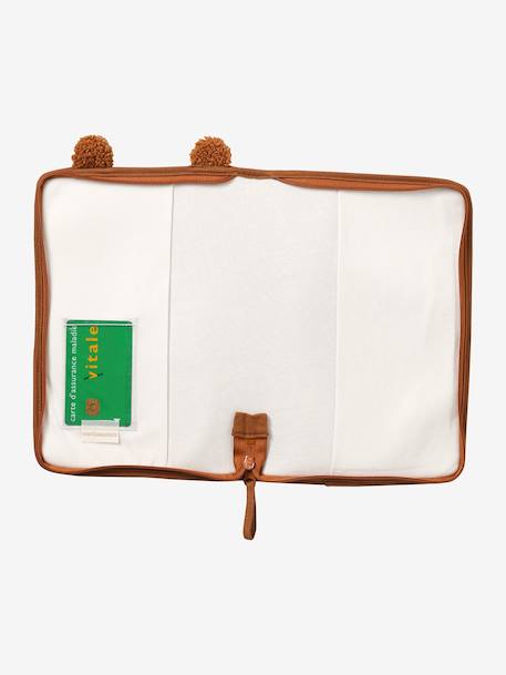 Medical Records Cover in Sherpa, Teddy Bear beige+pecan nut+printed pink - vertbaudet enfant 