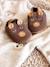 Elasticated, Soft Leather Slip-Ons for Babies printed brown+printed green+set brown - vertbaudet enfant 