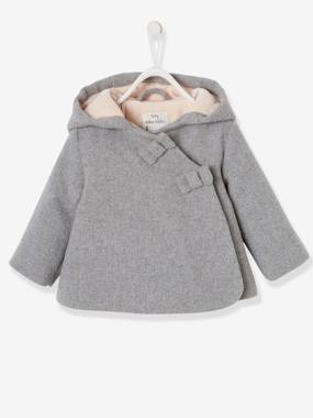 Must-haves-Manteau à capuche bébé fille lainage doublé et ouatiné