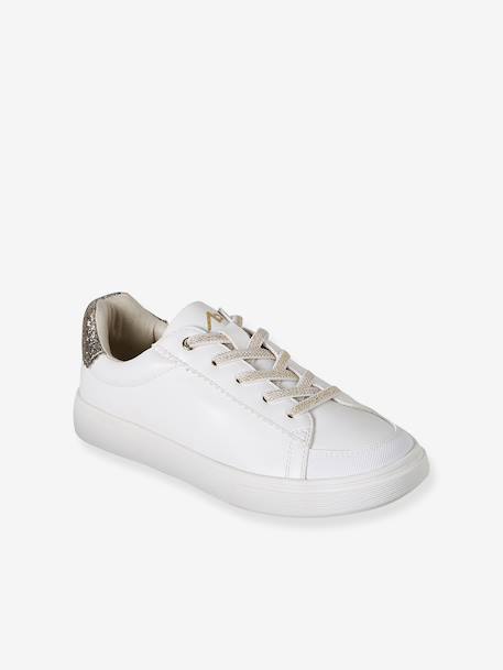 Synthetic Trainers for Girls printed white - vertbaudet enfant 