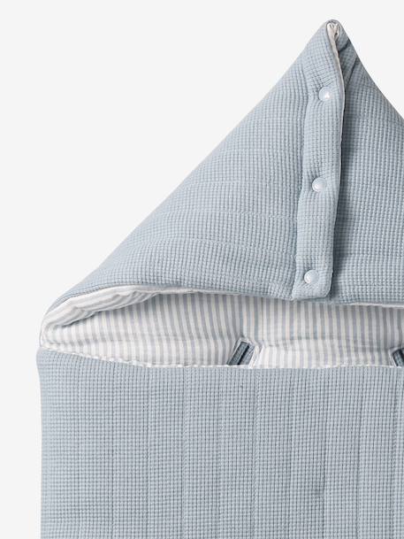 Nid d'ange enveloppant en coton beige imprimé+bleu glacier+bleu grisé+imprimé grenier+vanille - vertbaudet enfant 