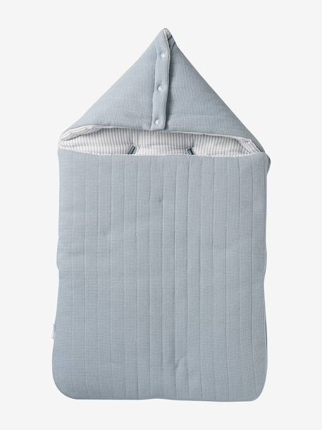 Nid d'ange enveloppant en coton beige imprimé+bleu glacier+bleu grisé+imprimé grenier+vanille - vertbaudet enfant 