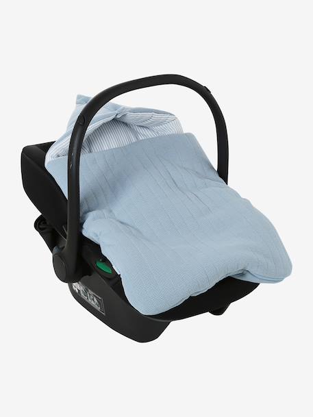 Nid d'ange enveloppant en coton beige imprimé+bleu glacier+bleu grisé+imprimé grenier+vanille - vertbaudet enfant 
