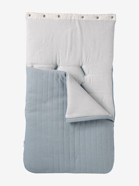 Nid d'ange enveloppant en coton beige imprimé+bleu glacier+bleu grisé+imprimé grenier+vanille - vertbaudet enfant 