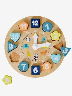 Jouet-Jeux éducatifs-Lire, écrire, compter et heure-Horloge d'apprentissage en bois FSC®