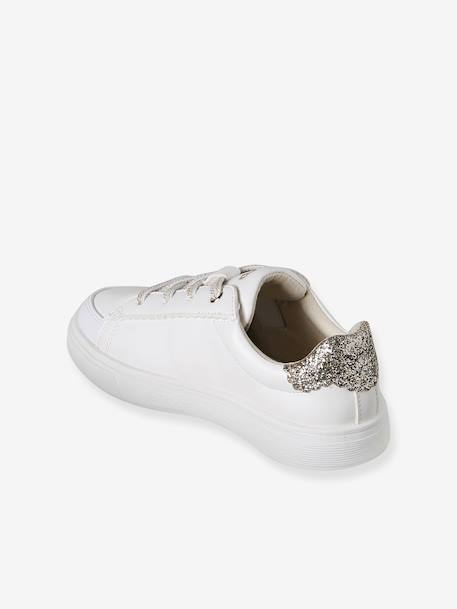 Synthetic Trainers with Laces, for Girls printed white - vertbaudet enfant 