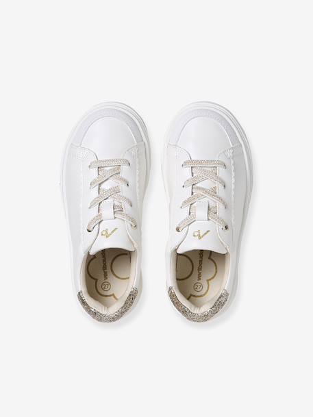 Synthetic Trainers with Laces, for Girls printed white - vertbaudet enfant 
