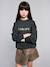 Oversized Leopard Print Slogan Sweatshirt for Girls, JONEN anthracite - vertbaudet enfant 