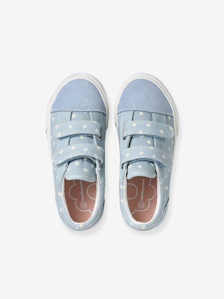 Synthetic trainers with touch 'n' close fastening for babies denim blue - vertbaudet enfant 