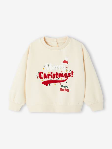 Christmas family capsule sweatshirt for babies vanilla - vertbaudet enfant 