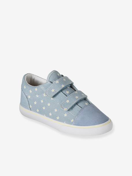 Synthetic trainers with touch 'n' close fastening for babies denim blue - vertbaudet enfant 