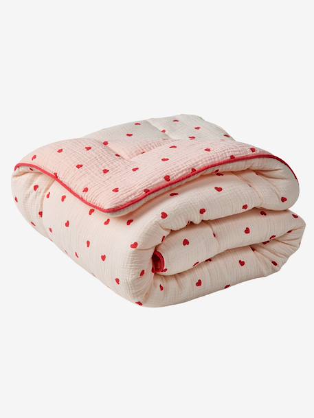 Floor mattress / Play mat in cotton muslin MON COEUR printed pink - vertbaudet enfant 
