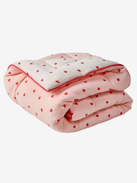 Floor mattress / Play mat in cotton muslin MON COEUR printed pink - vertbaudet enfant 