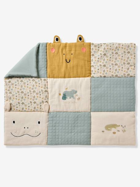 Floor mattress / Play mat in patchwork cotton muslin BAYOU multicoloured - vertbaudet enfant 