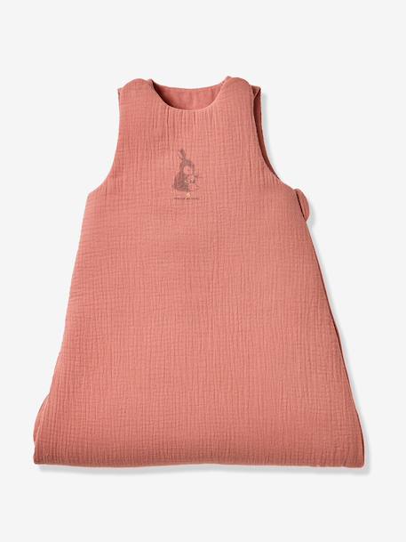 Sleeveless baby sleeping bag in cotton muslin RABBIT old rose - vertbaudet enfant 