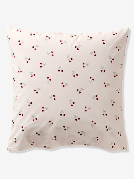 Duvet Cover & Pillowcase Set with Recycled Cotton, CHERRY STRIPES striped red - vertbaudet enfant 